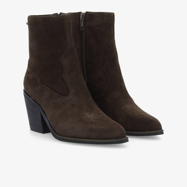 Leonie Zip Boots - Dark Brown - Image principale