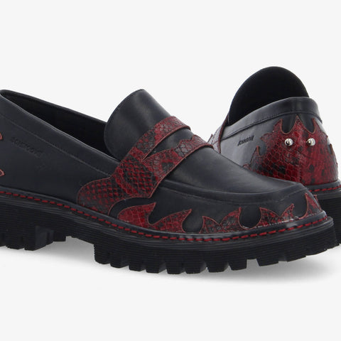 Mysen Loafer Flames - Black - Image principale